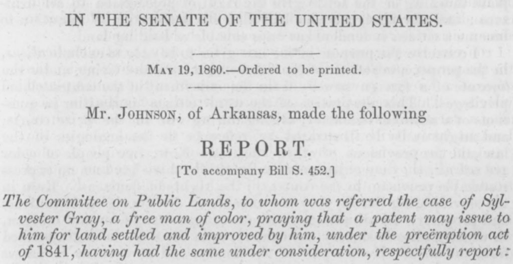 1856: Self-Reliance: Sylvester Gray